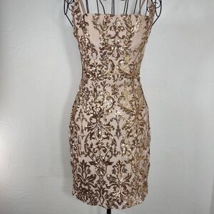 Elegant Gold Sequin Dress Large runs small probably fits a small or medium